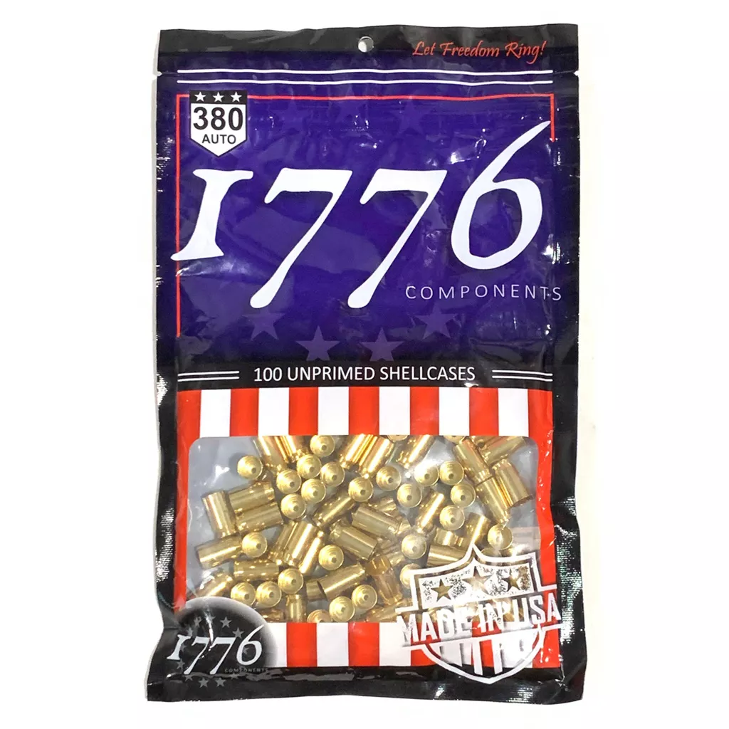 1776 USA Unprimed Brass 380 ACP – 100 Pieces