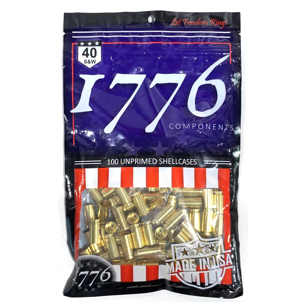 1776 USA Unprimed Brass 40 S&W – 100 Pieces